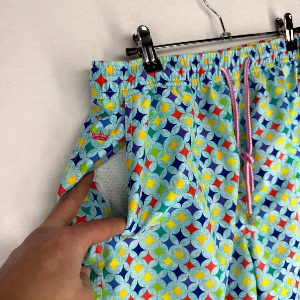 Peter‎ Millar Mens Lined Star Print Swim Shorts Size M